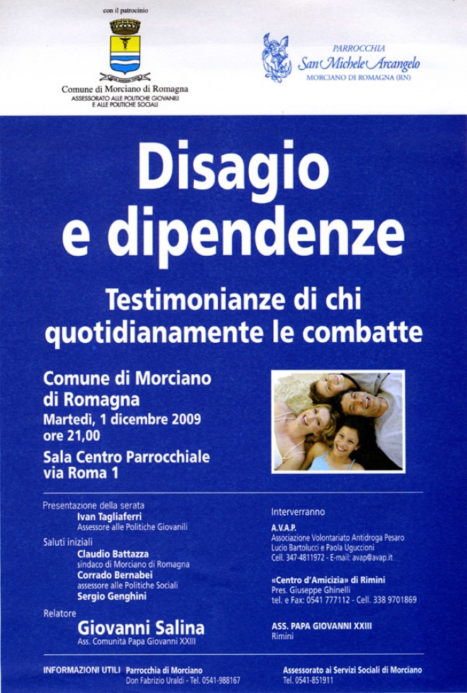 Disagio e Dipendenze Testimonianze